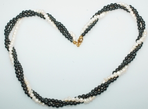 Zweireihige Swasserperle mit Hmatit-Halskette