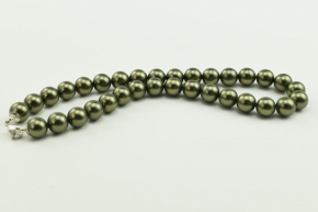 Wunderschne Muschelkernperle Kette mit 925 Silber Karabiner Verschluss